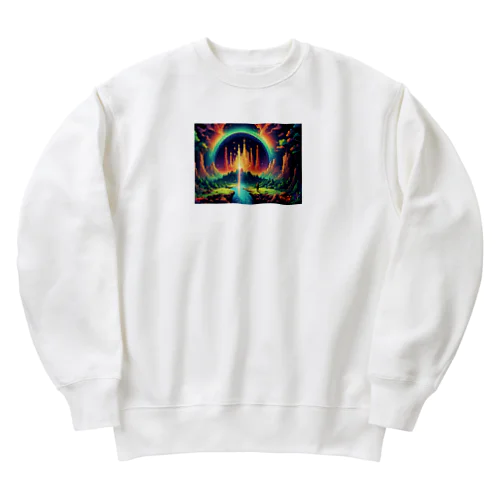 虹ドット絵 Heavyweight Crew Neck Sweatshirt