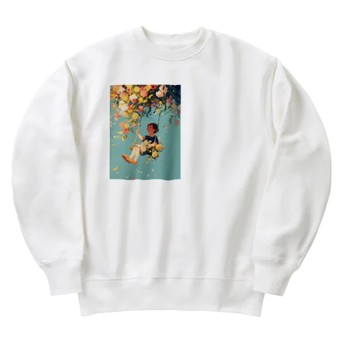 花ブランコに揺られ喜ぶ女の子　ラフルール　1859 Heavyweight Crew Neck Sweatshirt