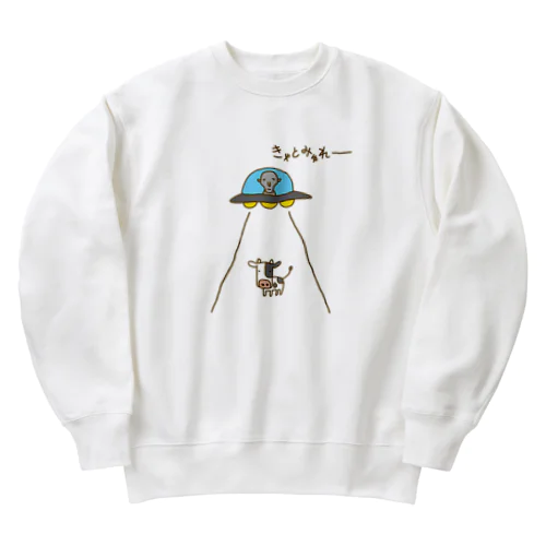 画伯チックなキャトルミューティレーション Heavyweight Crew Neck Sweatshirt