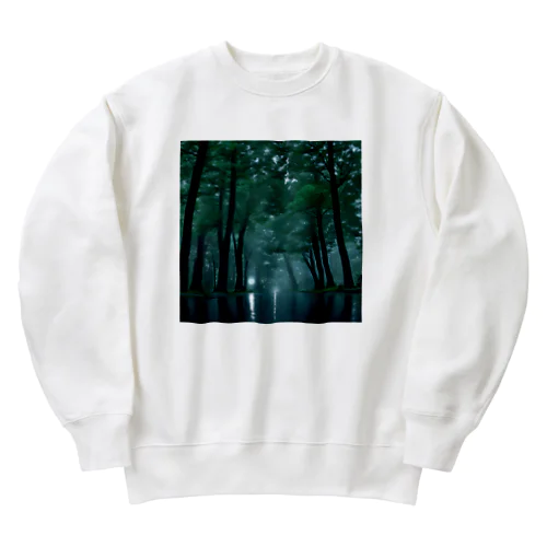 雨上がりの静かな森 Heavyweight Crew Neck Sweatshirt