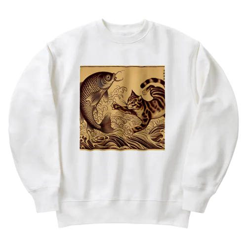 猫LOVE items 雉虎と狩 Heavyweight Crew Neck Sweatshirt