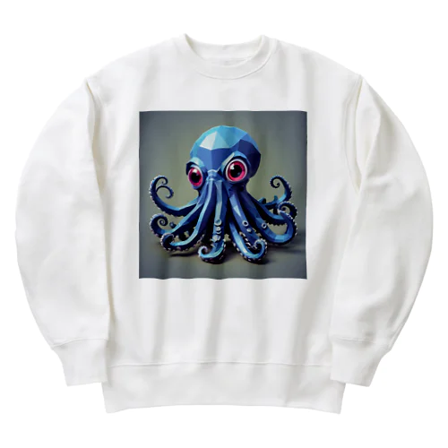 ローポリ風タコ Heavyweight Crew Neck Sweatshirt