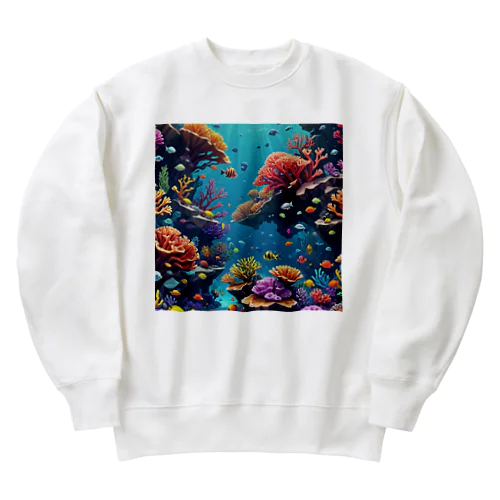 ローポリ風サンゴ Heavyweight Crew Neck Sweatshirt