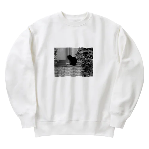 cat and the house Heavyweight Crew Neck Sweatshirt