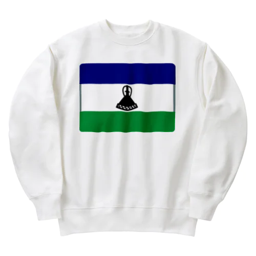 レソトの国旗 Heavyweight Crew Neck Sweatshirt