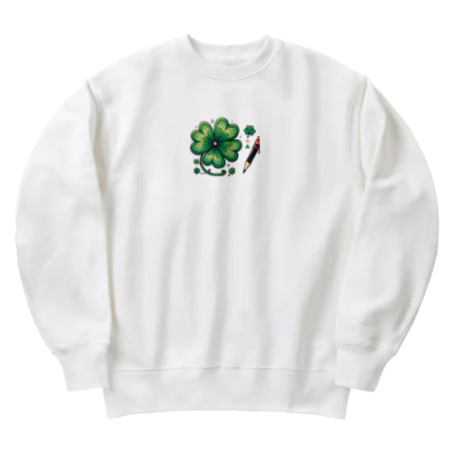 こんなに可愛い四つ葉クローバー Heavyweight Crew Neck Sweatshirt