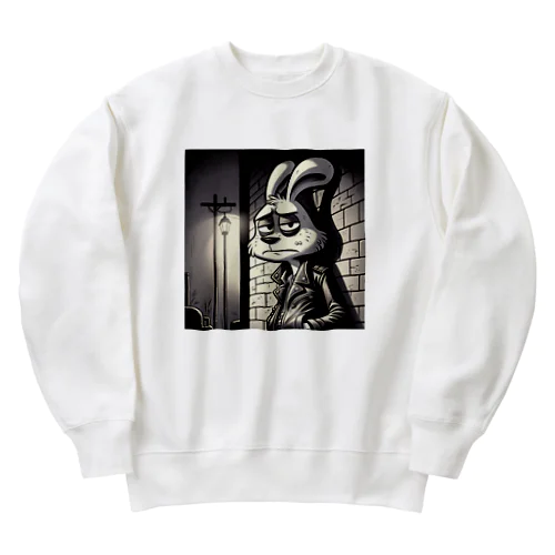 ヤサグレた都会ウサギ Heavyweight Crew Neck Sweatshirt