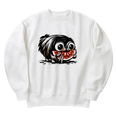 ホラーなペキニーズ Heavyweight Crew Neck Sweatshirt