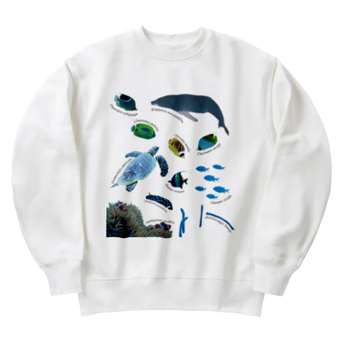 沖縄の海の生き物 Heavyweight Crew Neck Sweatshirt