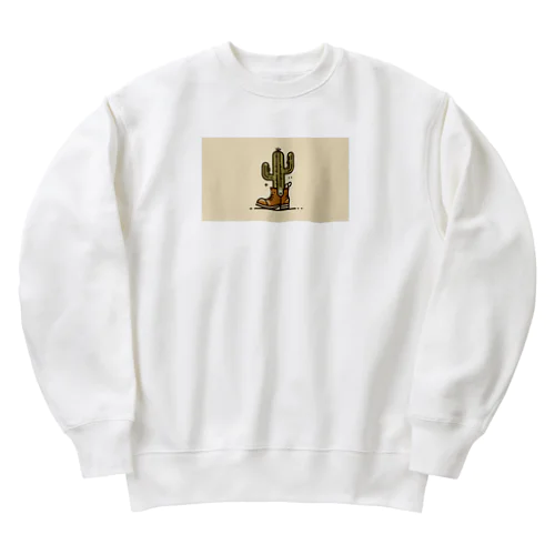 靴から生えるサボテン Heavyweight Crew Neck Sweatshirt