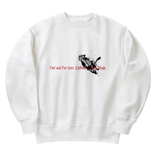 墨絵「チーター」 Heavyweight Crew Neck Sweatshirt