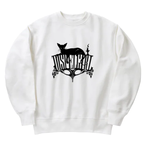 DISPELGIRL Elegant Cat Heavyweight Crew Neck Sweatshirt