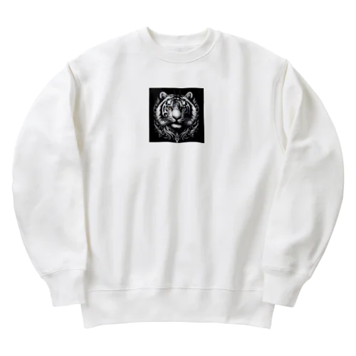 カッコいい強そうなトラ Heavyweight Crew Neck Sweatshirt