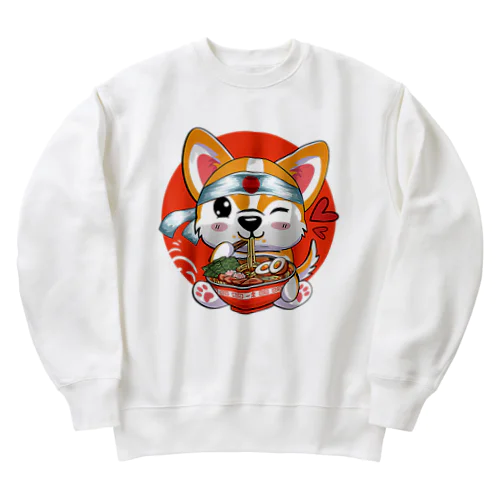 このかわいいコーギーは、ラーメンやアニメが大好きな、10代の女の子に最適なプレゼントです。 Heavyweight Crew Neck Sweatshirt