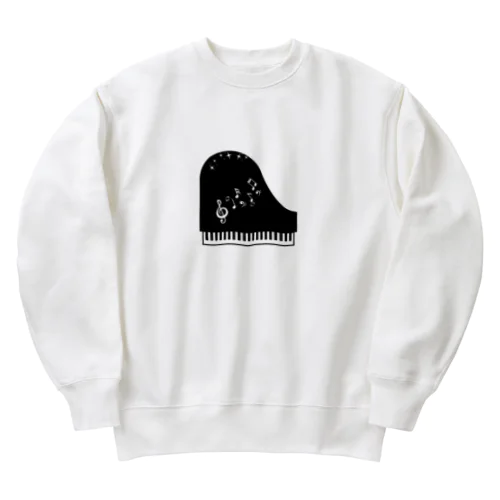 ピアノキラキラ音符ちゃん Heavyweight Crew Neck Sweatshirt