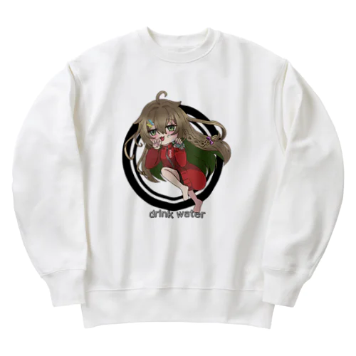 お水を勧めるギャル先輩 Heavyweight Crew Neck Sweatshirt