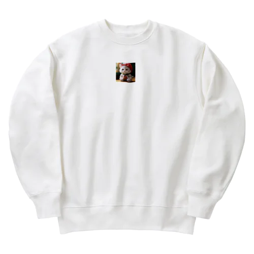 もふもふ猫ちゃん Heavyweight Crew Neck Sweatshirt