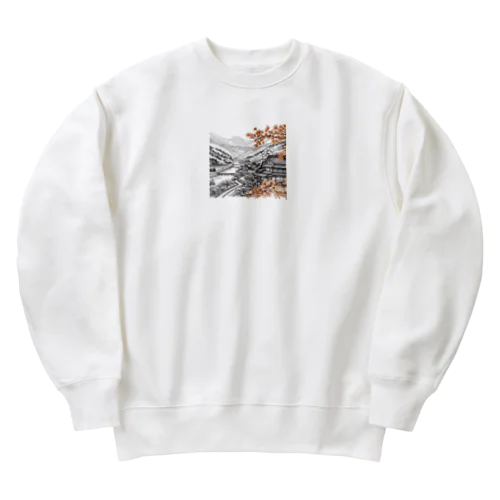 秋の渓谷１ Heavyweight Crew Neck Sweatshirt