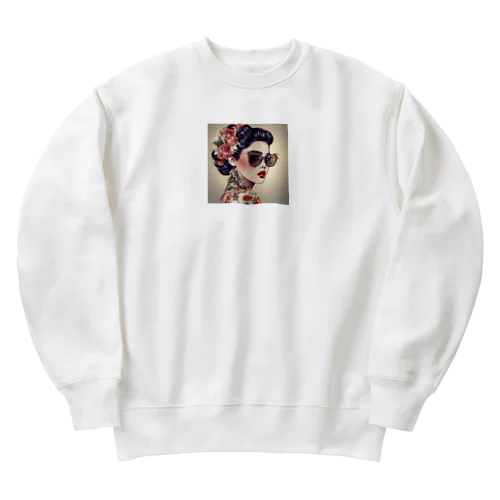 美女と花 Heavyweight Crew Neck Sweatshirt