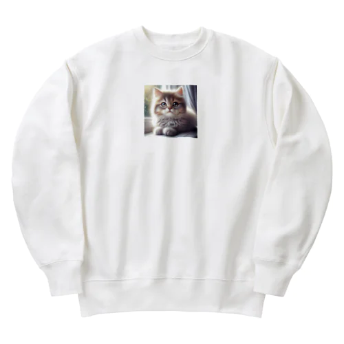 子猫のキャラクターグッズです。 Heavyweight Crew Neck Sweatshirt