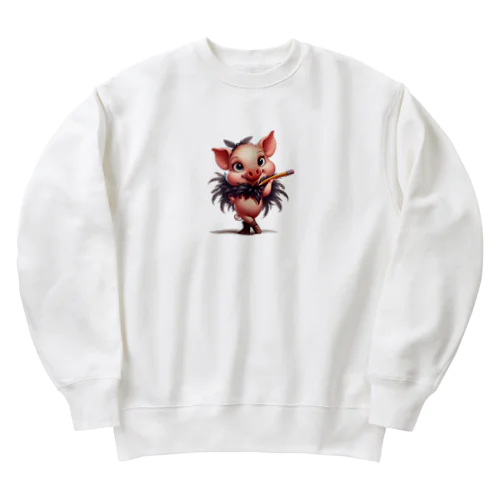 子豚アーティスト Heavyweight Crew Neck Sweatshirt