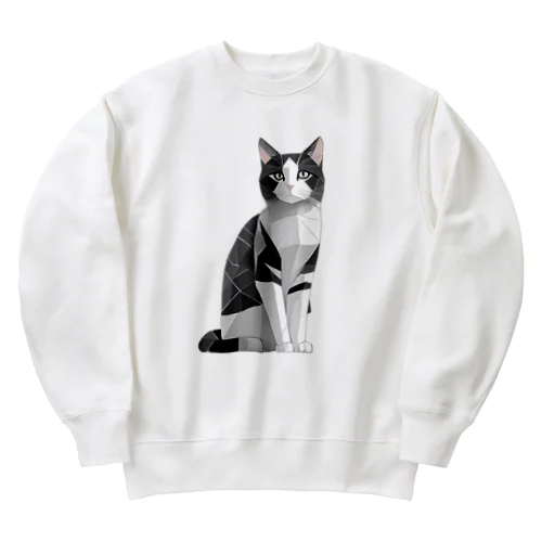 日本の猫　ハチワレさん Heavyweight Crew Neck Sweatshirt