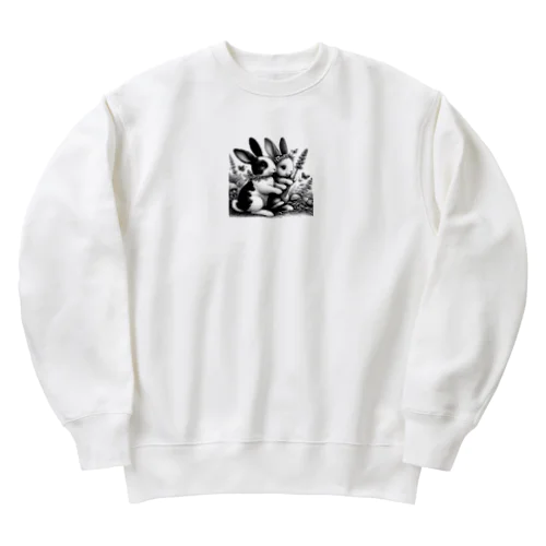 シンプルにかわいいウサギのグッズ Heavyweight Crew Neck Sweatshirt