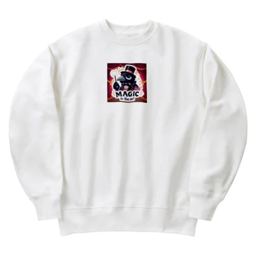 魅惑的な魔法をかけるダンディーなカラス Heavyweight Crew Neck Sweatshirt