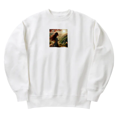 春風に吹かれる女王 Heavyweight Crew Neck Sweatshirt