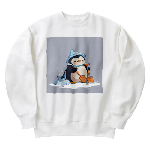 かわいいペンギンとおもちゃのシャベル Heavyweight Crew Neck Sweatshirt