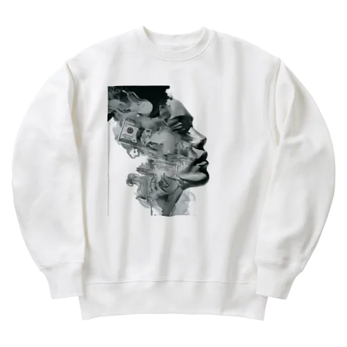 アート「女性の横顔」 Heavyweight Crew Neck Sweatshirt