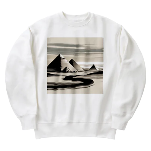 ピラミッド　世界遺産　日本風 Heavyweight Crew Neck Sweatshirt