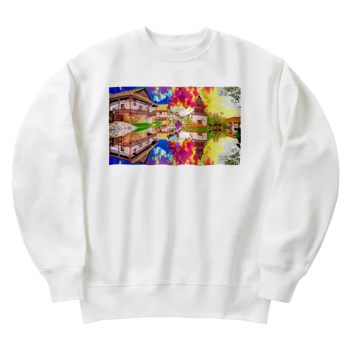 鏡面反射の山の坂道　Model「Victoria_Regen」 Heavyweight Crew Neck Sweatshirt