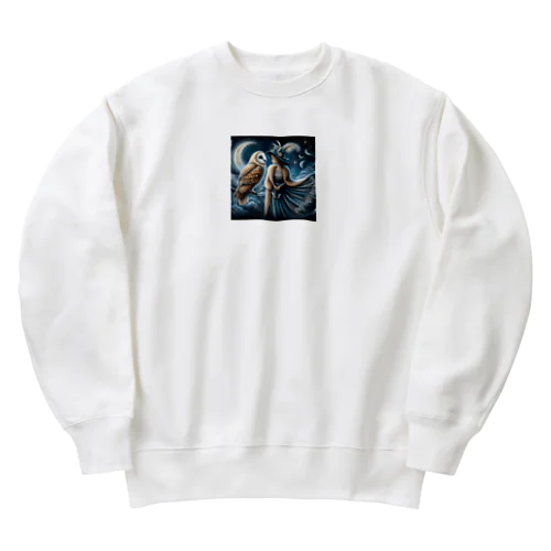 フクロウと彼女 Heavyweight Crew Neck Sweatshirt