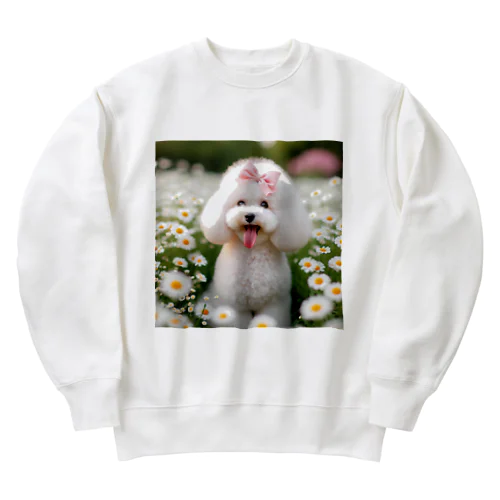 プードルのラブちゃん Heavyweight Crew Neck Sweatshirt