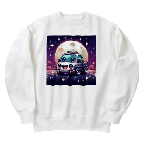 可愛い車キャラクター Heavyweight Crew Neck Sweatshirt