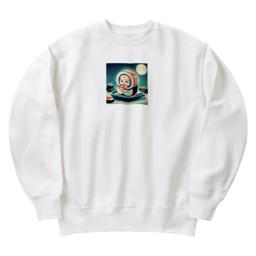 お寿司の赤ちゃん Heavyweight Crew Neck Sweatshirt