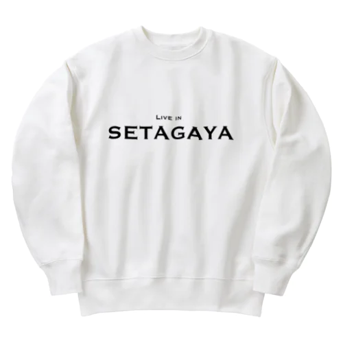 世田谷グッズ　ブラックlive in setagayaロゴ（setagaya item） Heavyweight Crew Neck Sweatshirt