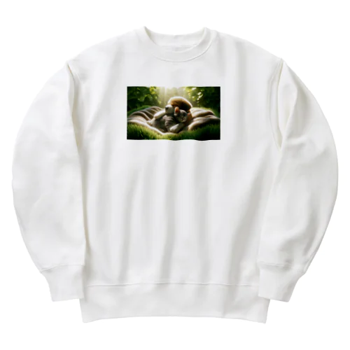 木漏れ日・仲良しスヤスヤ Heavyweight Crew Neck Sweatshirt