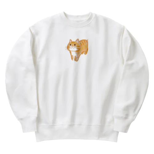 キュートなワクワクねこ Heavyweight Crew Neck Sweatshirt