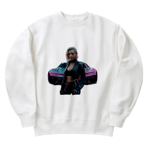 サイバーパンク スポーツカー Lady Heavyweight Crew Neck Sweatshirt