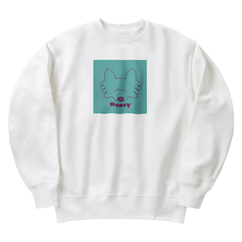 ハニー ミントブルー×ピンクライン Heavyweight Crew Neck Sweatshirt