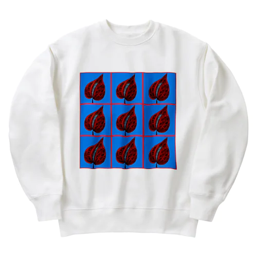 大紅団扇。(青) Heavyweight Crew Neck Sweatshirt