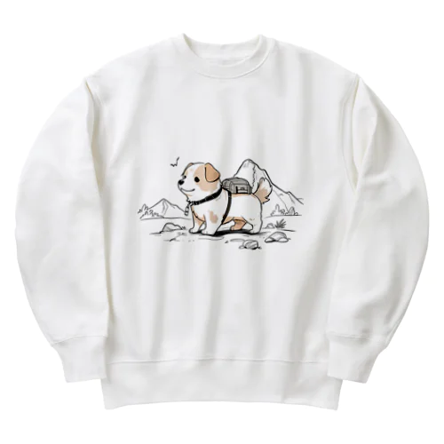 かわいい犬のバックグラウン Heavyweight Crew Neck Sweatshirt