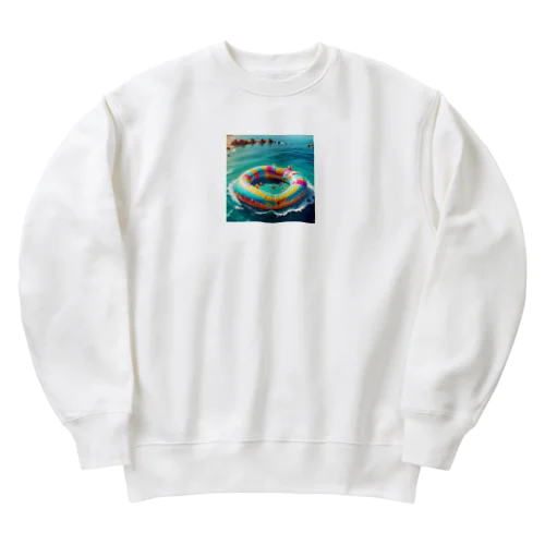 カラフルなうきわ Heavyweight Crew Neck Sweatshirt