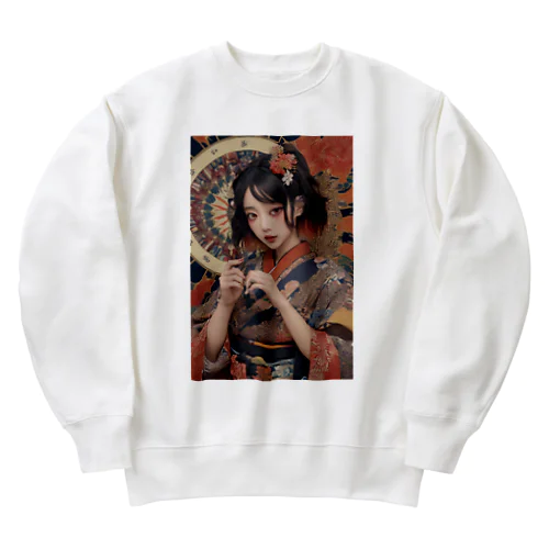 浮世絵風美女 Heavyweight Crew Neck Sweatshirt