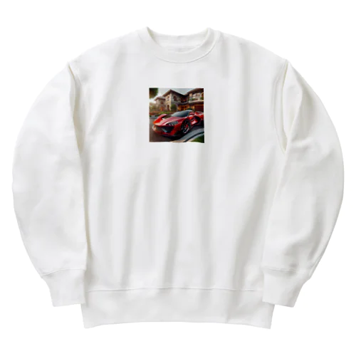 かっこいい赤いスポーツカー Heavyweight Crew Neck Sweatshirt