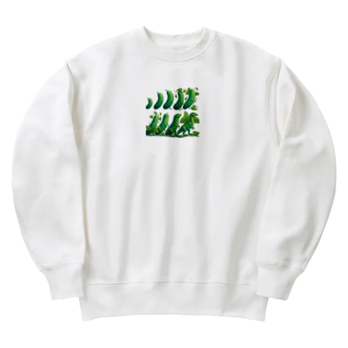 A愛　野菜シリーズ　きゅうりの恐竜 Heavyweight Crew Neck Sweatshirt