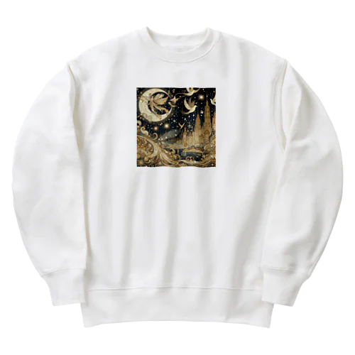 光り輝く金色の夜 Heavyweight Crew Neck Sweatshirt