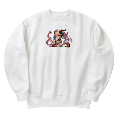 愛らしい龍娘 Heavyweight Crew Neck Sweatshirt